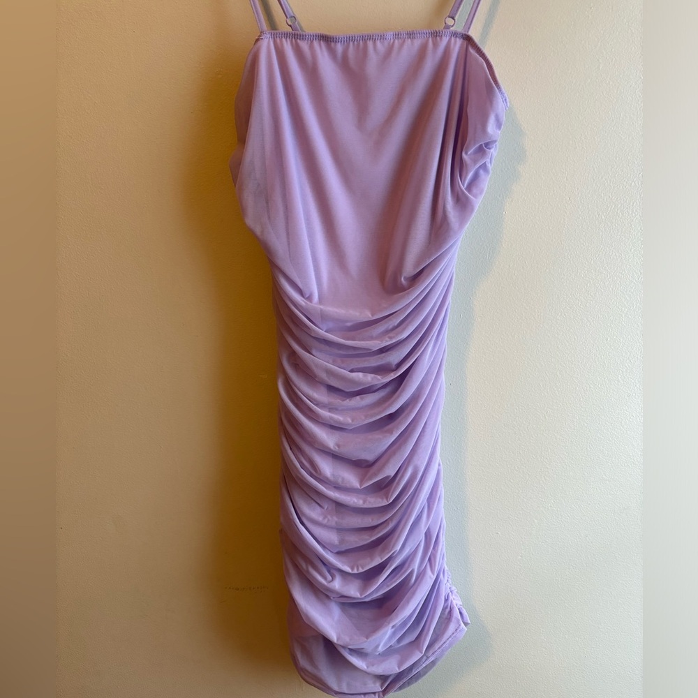 Purple Sinched Bodycon Dress by Shein